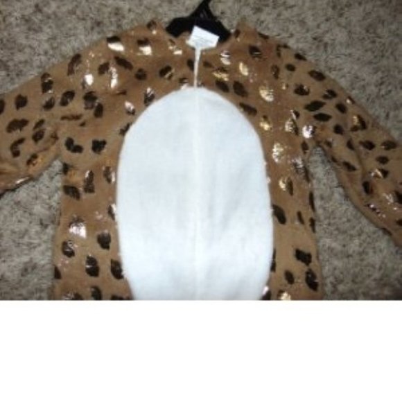 Reindeer Christmas Halloween Costume 12/14 Jumpsuit, Tail & Antler Ears 3 Pc - Picture 4 of 7